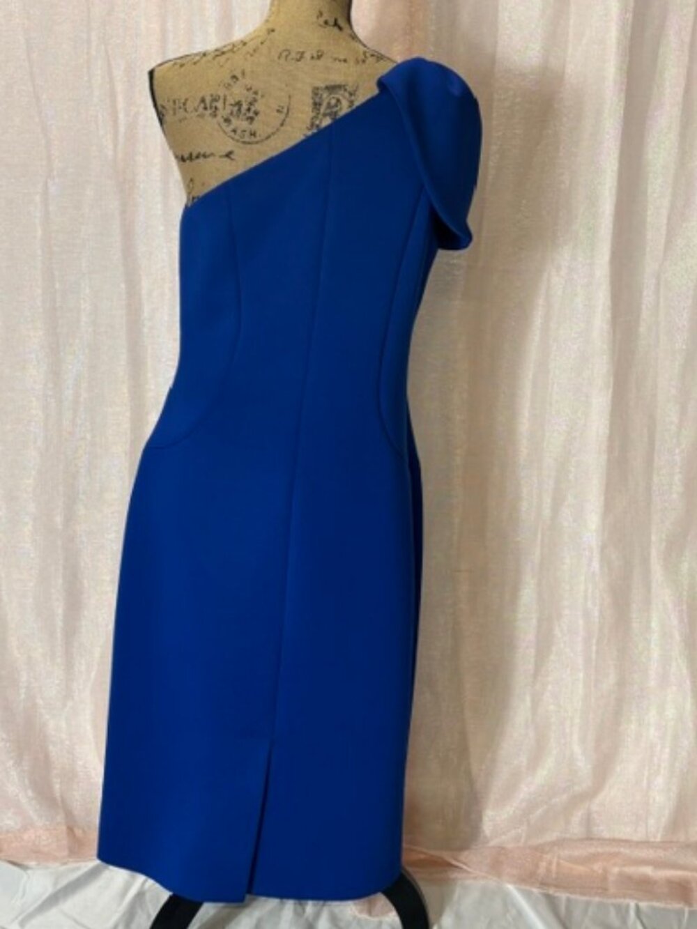 Blue Ruffle One Shoulder Cocktail Dress - Picture 2 of 8
